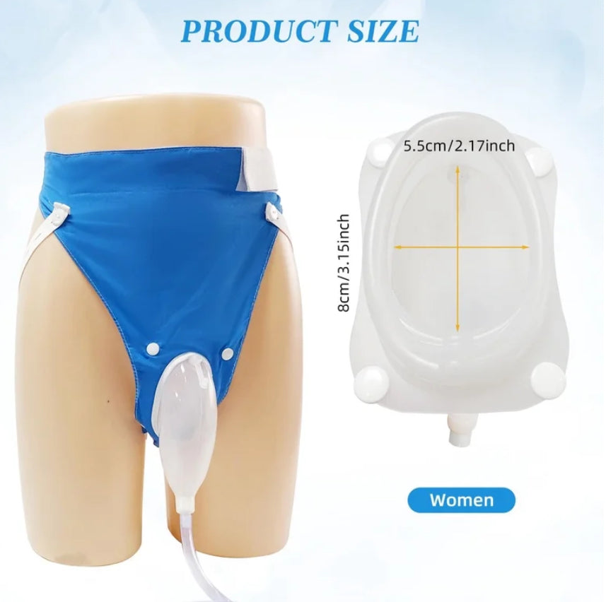 Urine Collection Bag for Women, Reusable Portable Silicone Urine Bags, (1000ml & 2000ml)