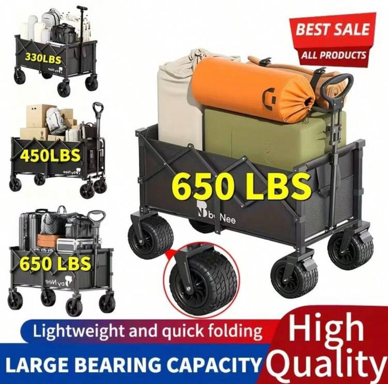 330-650 Lbs Camping Cart